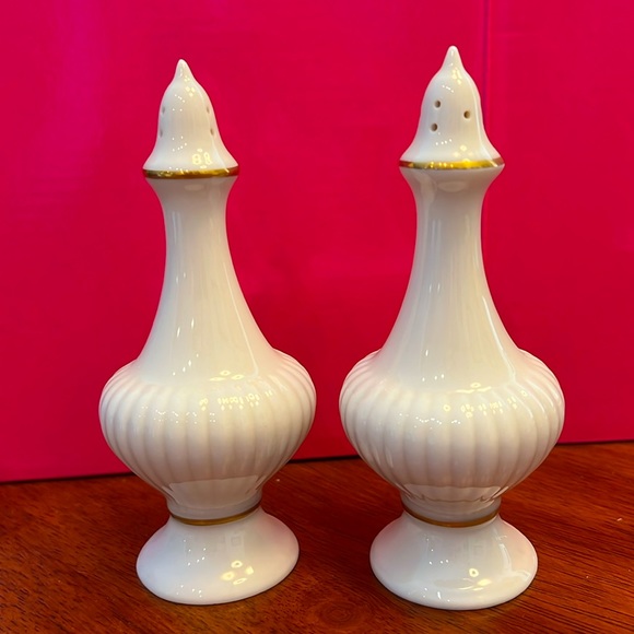 Lenox Other - Lenox  Salt And Pepper Shakers 5 1/2" Tall Made in USA Hand Decorated 24k Gold